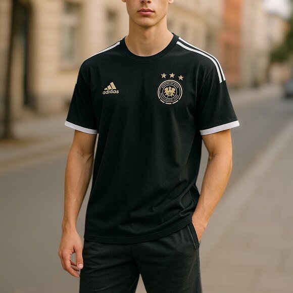 Adidas Men’s Black Soccer T-Shirt for “Deutscher Fussball-Bund” Size XL - Picture 8 of 15